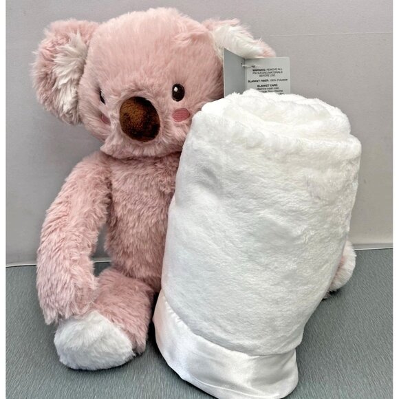 Baby Moon And Stars Walgreens Exclusive Pink Koala Plush Satin Trim Blanket Set - Picture 2 of 7